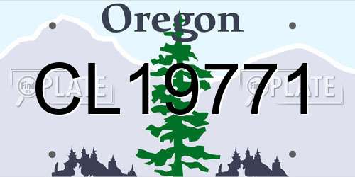 CL19771 Oregon License Plate