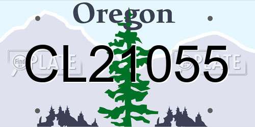 CL21055 Oregon License Plate