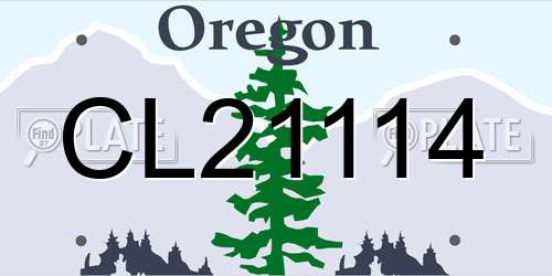 CL21114 Oregon License Plate