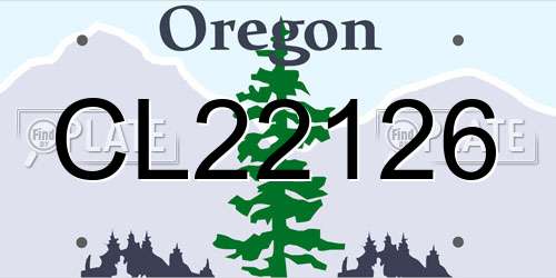 CL22126 Oregon License Plate