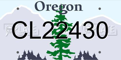 CL22430 Oregon License Plate