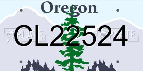 CL22524 Oregon License Plate
