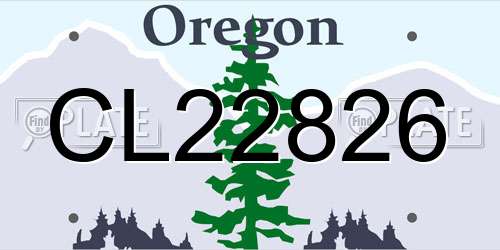 CL22826 Oregon License Plate