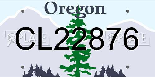 CL22876 Oregon License Plate