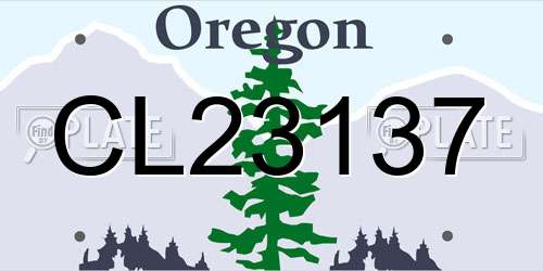 CL23137 Oregon License Plate