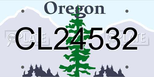 CL24532 Oregon License Plate
