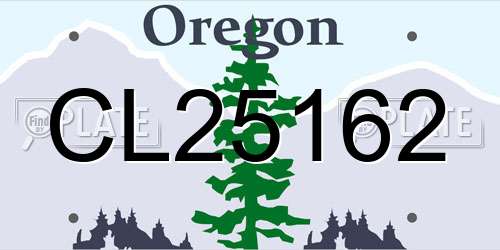 CL25162 Oregon License Plate