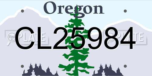 CL25984 Oregon License Plate
