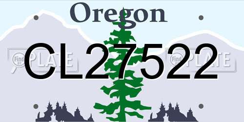 CL27522 Oregon License Plate