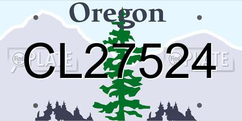 CL27524 Oregon License Plate