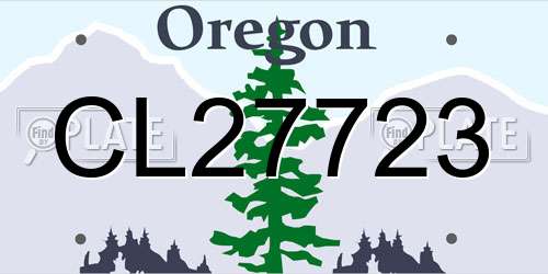 CL27723 Oregon License Plate