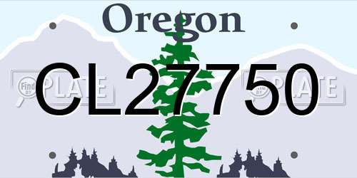 CL27750 Oregon License Plate
