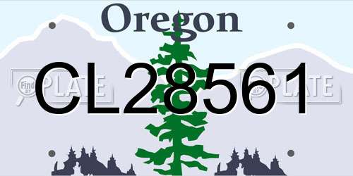 CL28561 Oregon License Plate