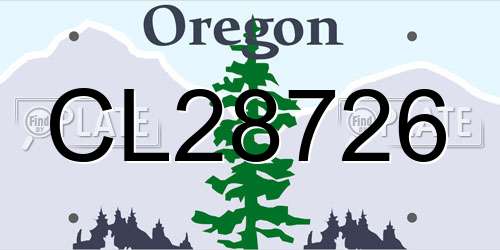 CL28726 Oregon License Plate