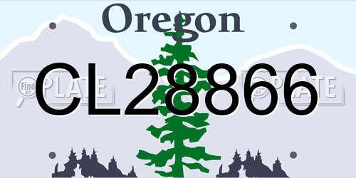 CL28866 Oregon License Plate