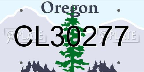 CL30277 Oregon License Plate