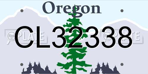 CL32338 Oregon License Plate