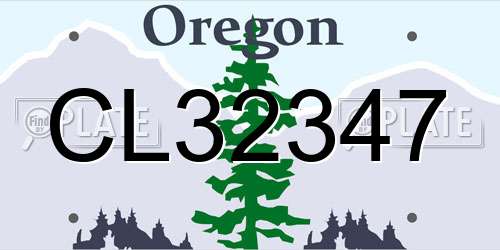 CL32347 Oregon License Plate