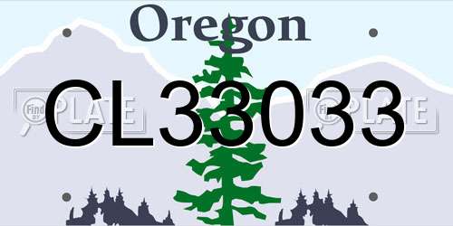 CL33033 Oregon License Plate