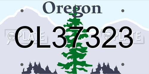 CL37323 Oregon License Plate