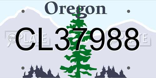 CL37988 Oregon License Plate