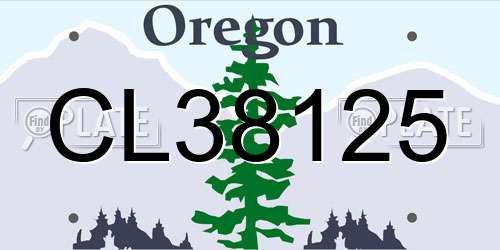 CL38125 Oregon License Plate