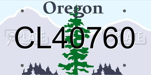 CL40760 Oregon License Plate
