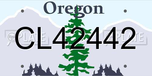 CL42442 Oregon License Plate