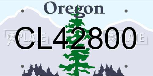 CL42800 Oregon License Plate