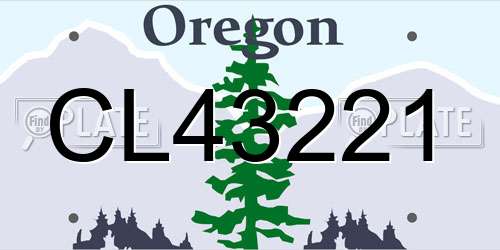 CL43221 Oregon License Plate
