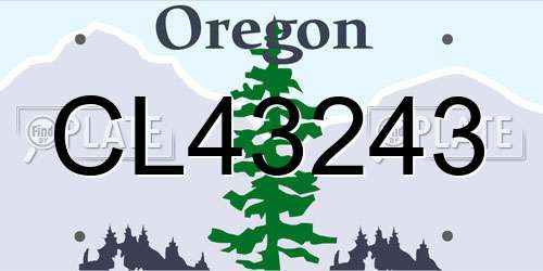 CL43243 Oregon License Plate