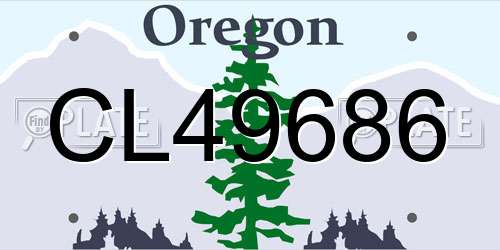 CL49686 Oregon License Plate
