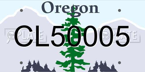 CL50005 Oregon License Plate