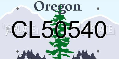 CL50540 Oregon License Plate