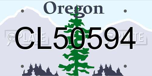 CL50594 Oregon License Plate