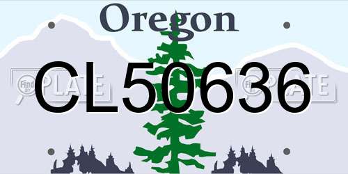 CL50636 Oregon License Plate