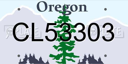 CL53303 Oregon License Plate