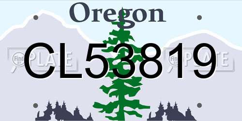 CL53819 Oregon License Plate