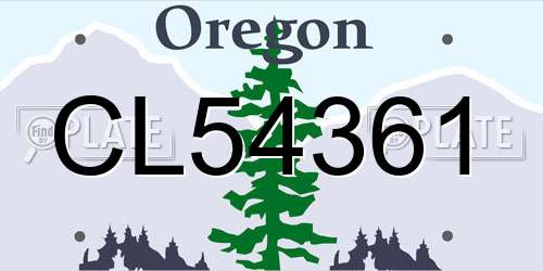 CL54361 Oregon License Plate