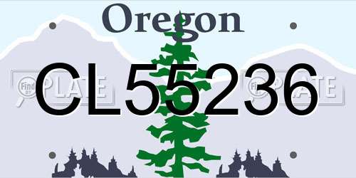 CL55236 Oregon License Plate