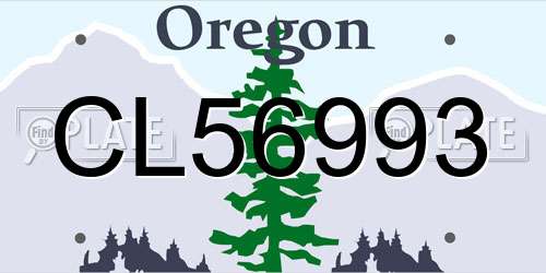 CL56993 Oregon License Plate