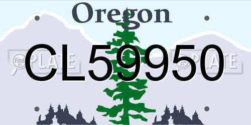 CL59950 Oregon License Plate