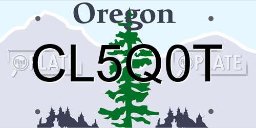 CL5Q0T Oregon License Plate