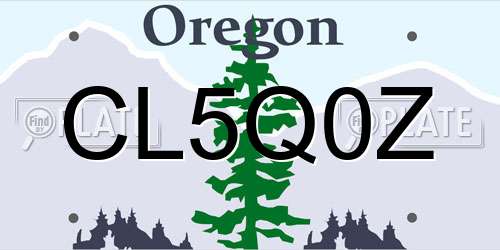 CL5Q0Z Oregon License Plate