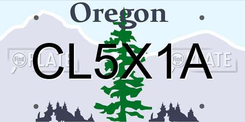 CL5X1A Oregon License Plate