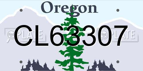 CL63307 Oregon License Plate