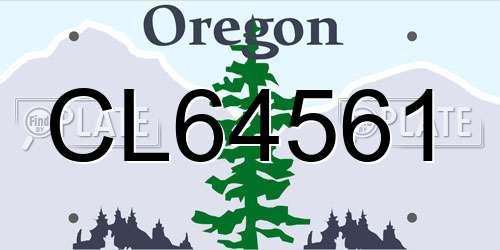 CL64561 Oregon License Plate