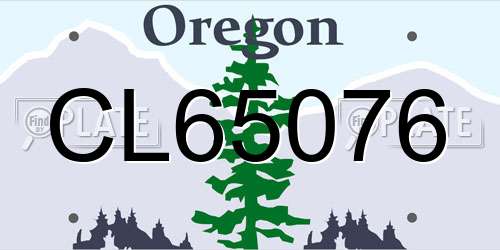 CL65076 Oregon License Plate