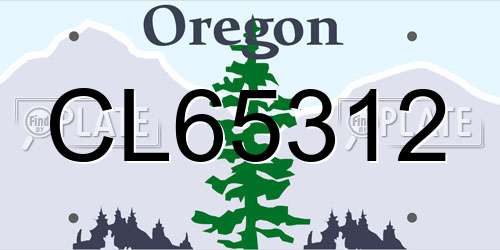 CL65312 Oregon License Plate