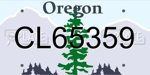 CL65359 Oregon License Plate